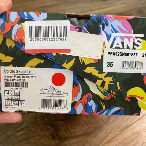 KENZO X VANS VAULT OG OLD SKOOL LX SneakersFloral Red / True White 5.5 NWT Rare - Picture 11 of 14